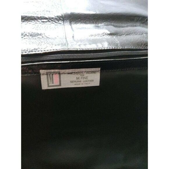 MICHAEL ROME M. FINE BLACK GENUINE LEATHER FLAP BUSINESS TOTE SHOULDER BAG CASE - Picture 10 of 10